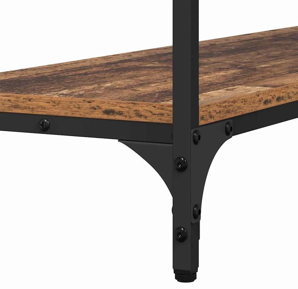 Konzolasztal polcokkal Régi fa 100 x 30 x 75 cm Faanyag