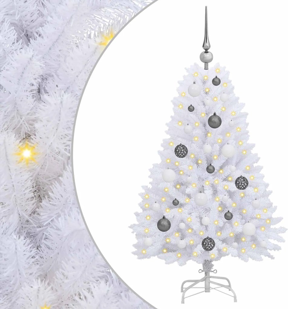 vidaXL Mű karácsonyfa Fehér 68 x 68 x 120 cm PVC és fém
