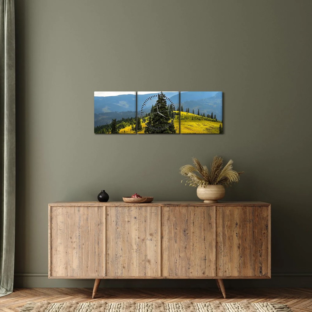 Kép - Hegyi rét (órával) (90x30 cm)