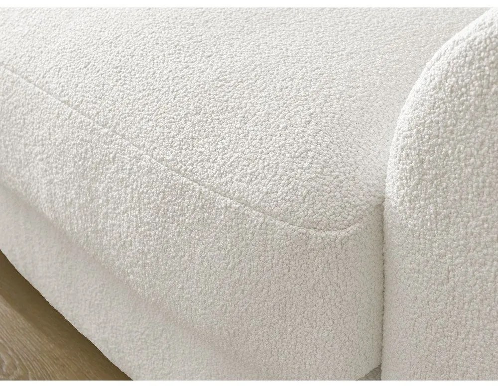 Fehér buklé sarokkanapé (bal oldali-heverő résszel) Leonore – Bobochic Paris