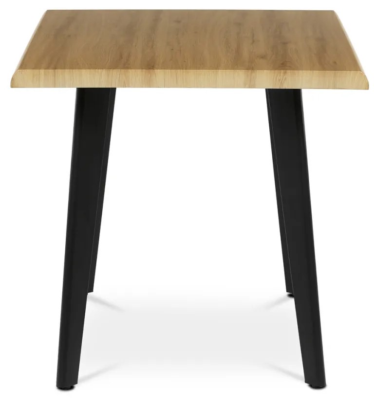 Masă de sufragerie, 130x80x75 cm, blat MDF, decor stejar salbatic, picioare si structură metalică