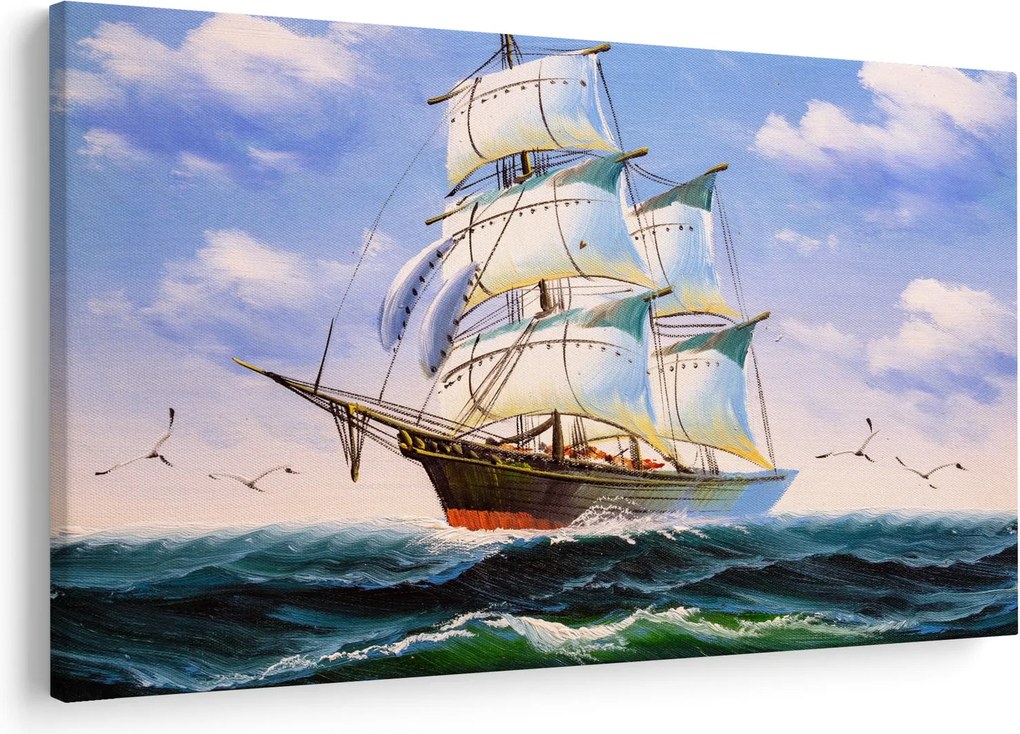 Kép egy hajóról a hullámokon (90x60 cm)