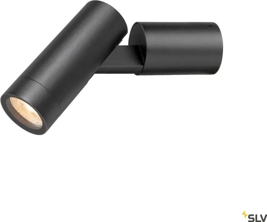 SLV 1007653 S-TUBE Modern Kültéri Fali Lámpa Fekete GU10 IP65