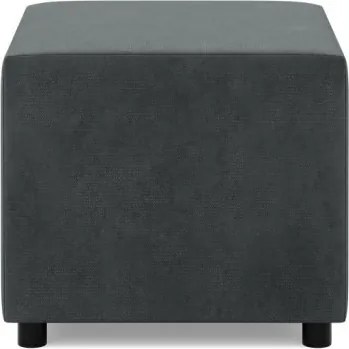 Zeus puff, bársony, 50x50, szürke