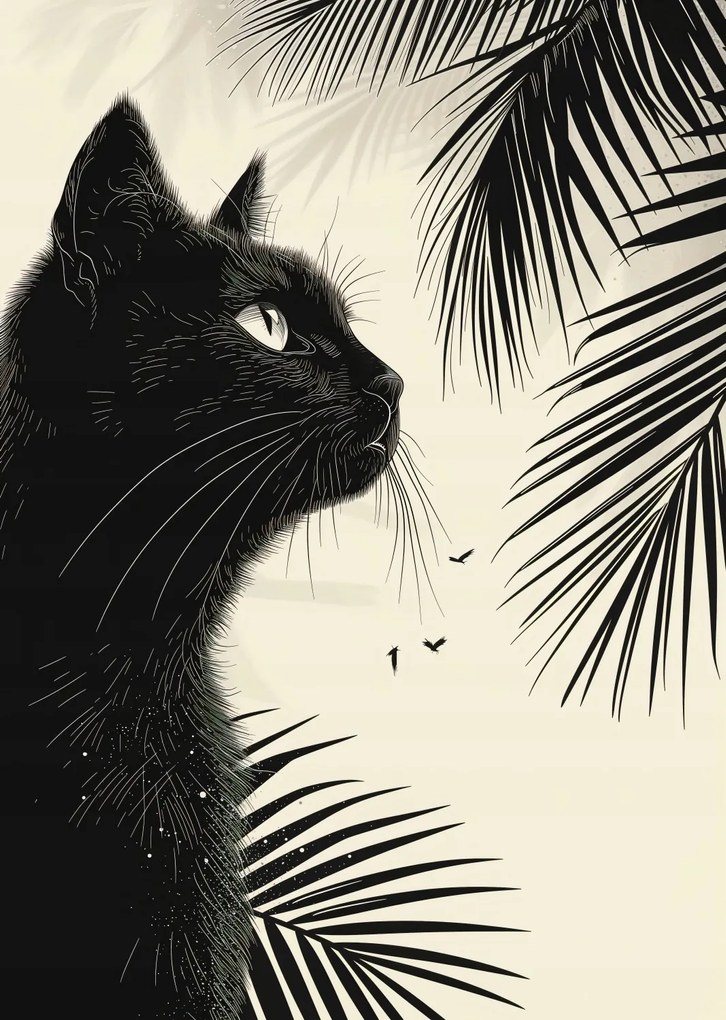 Poszter 64x90cm Elmélkedés a pálmafák árnyékában