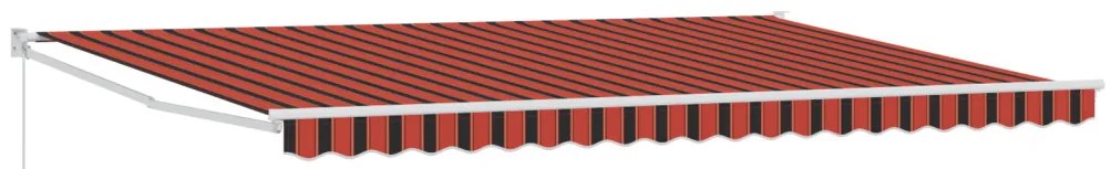 Kézi Behúzható Napellenző Narancssárga és Barna 500x300 cm