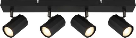 Globo 57918-4B Mennyezeti spotlámpa, fém fekete matt, alumínium fekete matt, HxSzxM: 530x60x145mm, 4x GU10 25W 230V izzók nélkül