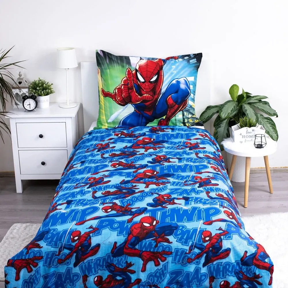 Egyszemélyes pamut gyerek ágyneműhuzat 140x200 cm Spider-man – Jerry Fabrics