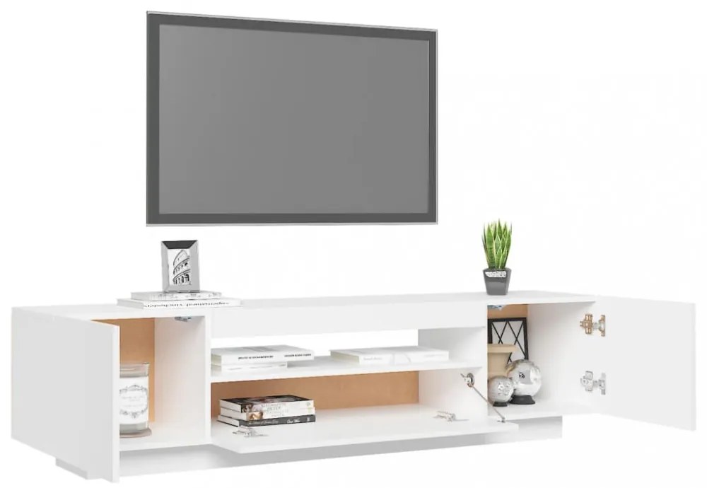 fehér TV-szekrény LED-lámpákkal 160 x 35 x 40 cm