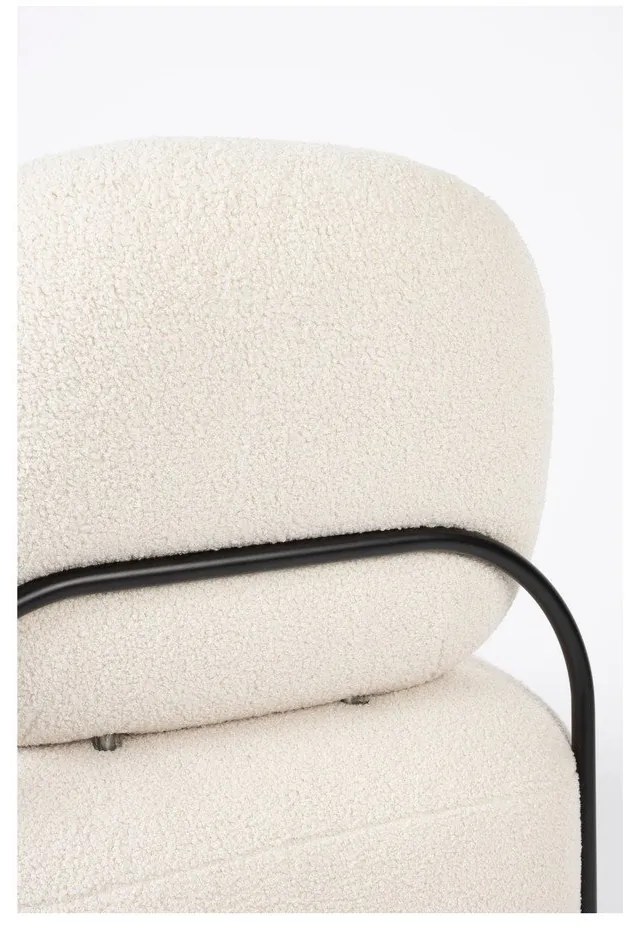 Krémszínű buklé fotel Polly – White Label