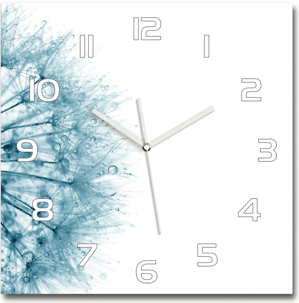 Nagy négyzet alakú üveg pitypang falióra 60x60 cm