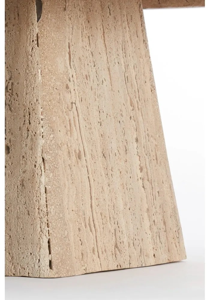 Bézs dohányzóasztal kő asztallappal 60x60 cm Kepami – Light & Living