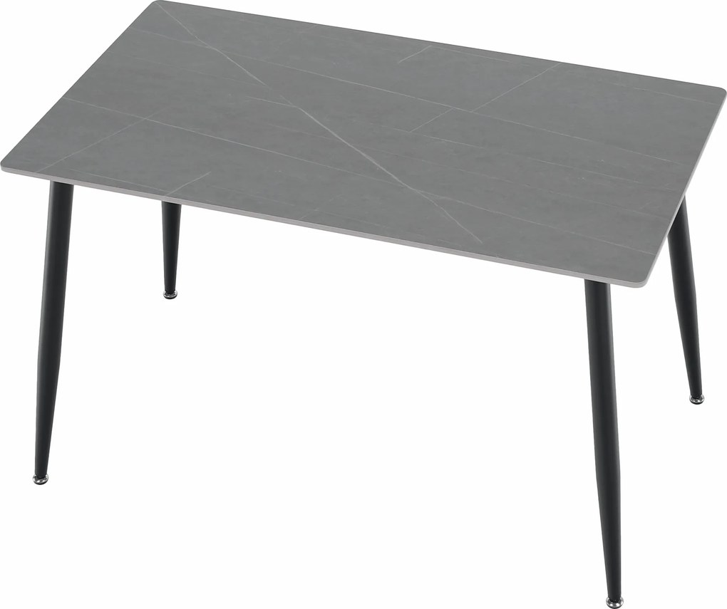 Étkezőasztal, szürke/fekete, 121x71 cm, FLORENC TYP 1
