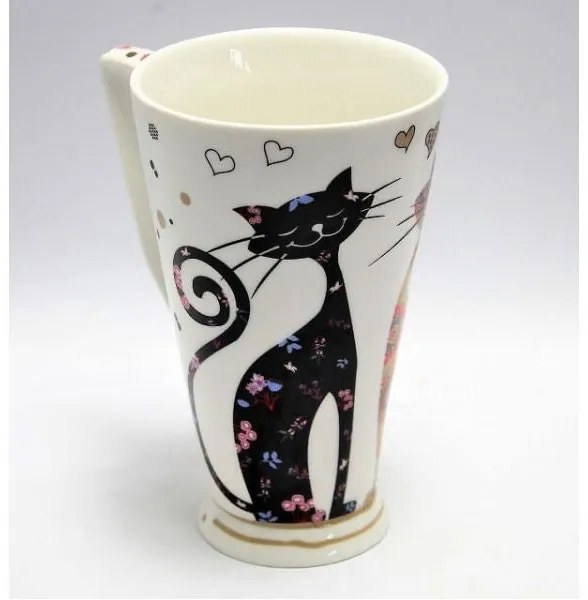 Cicás szivecskés porcelán nagy bögre 600 ml