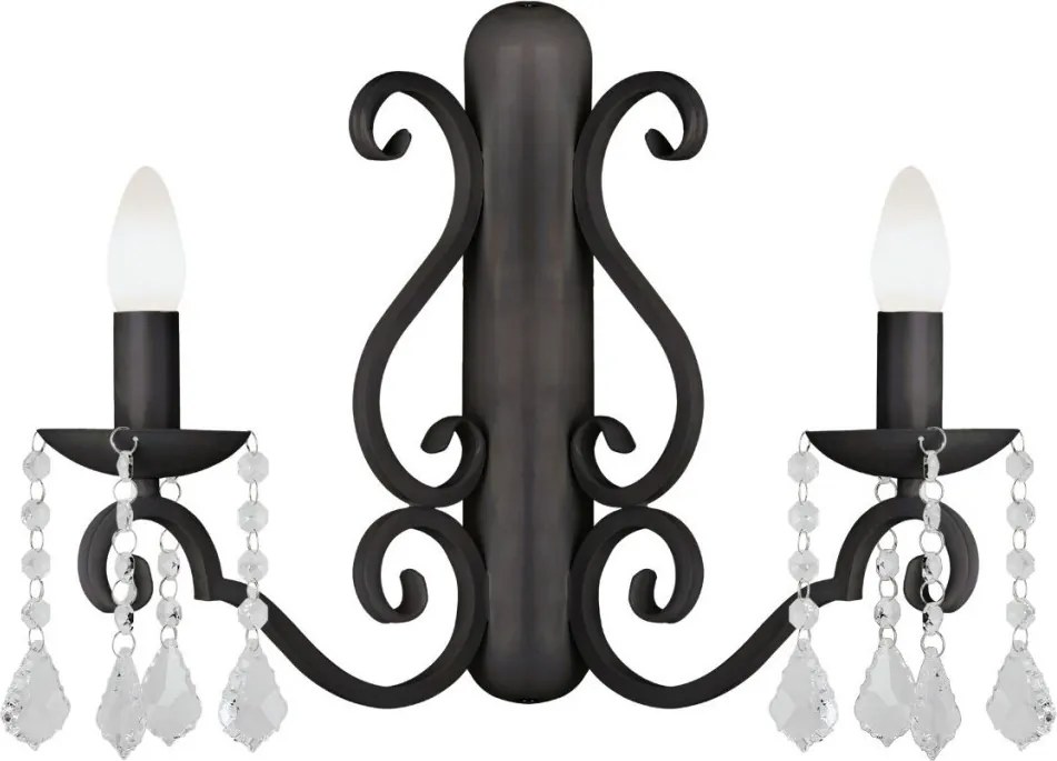 ARGON 7184 DIADEMA Kristály Fali Lámpa Fekete E14 IP20