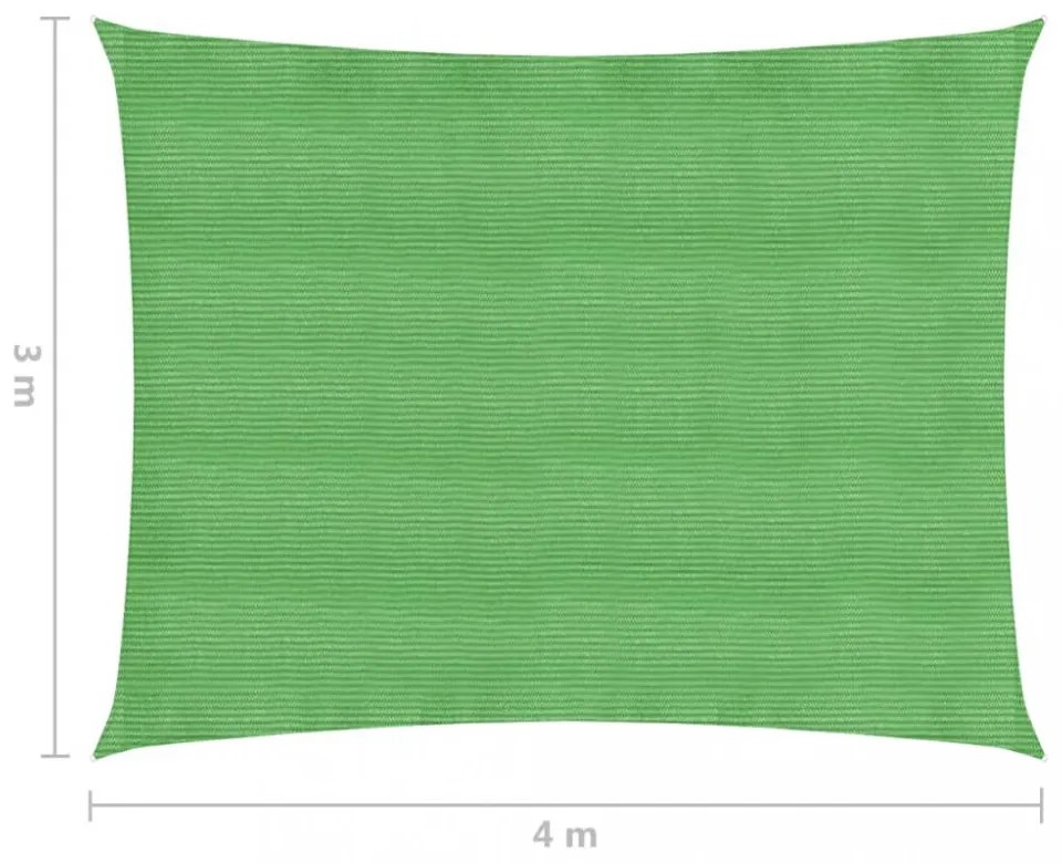 világoszöld HDPE napvitorla 160 g/m² 3 x 4 m