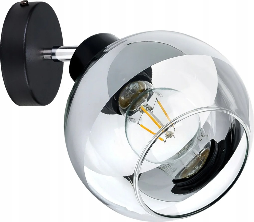 Mennyezeti Lámpa Fali Lámpa E27 mozgatható Loft üveg Gömb clear króm