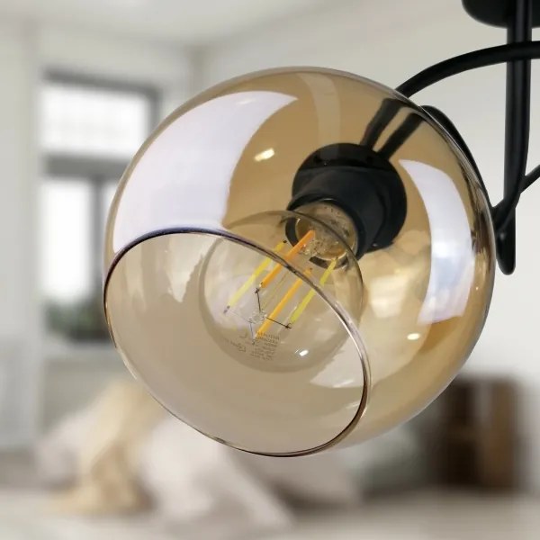 Felületre szerelhető csillár VENUS BLACK 3xE27/60W/230V