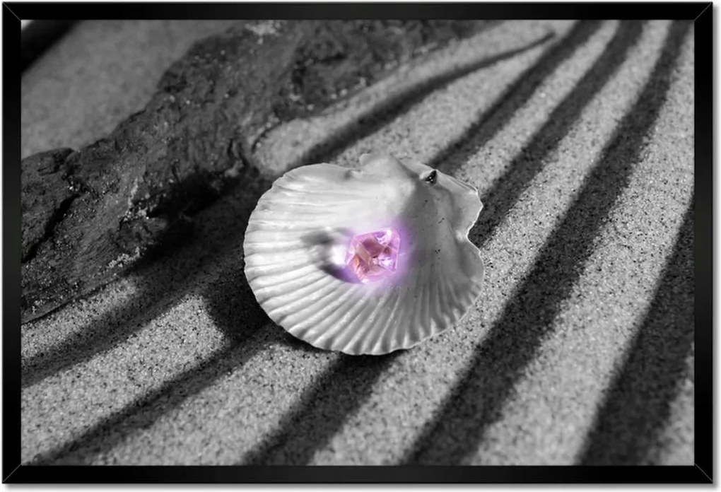 Poszterek keretben 60x40 Kagyló és gyöngy Homok