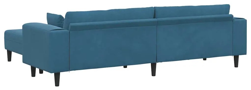 Bársony Kanapé párnával 3 pcs Kék 208 cm Bársony