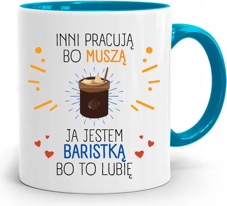 Barista Kávézó Bögre Kék nyomott mintával