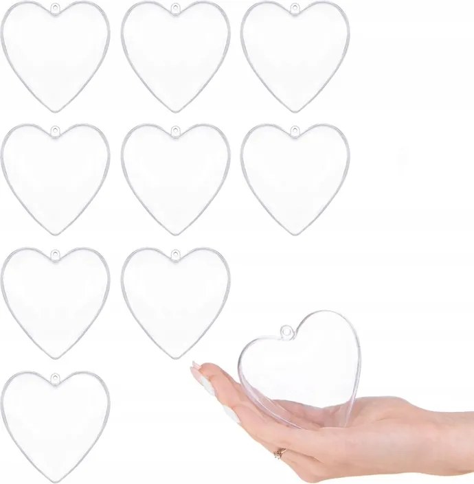 Szív Bombák Akril Műanyag Bomba Szív Átlátszó Deco 8cm 24db