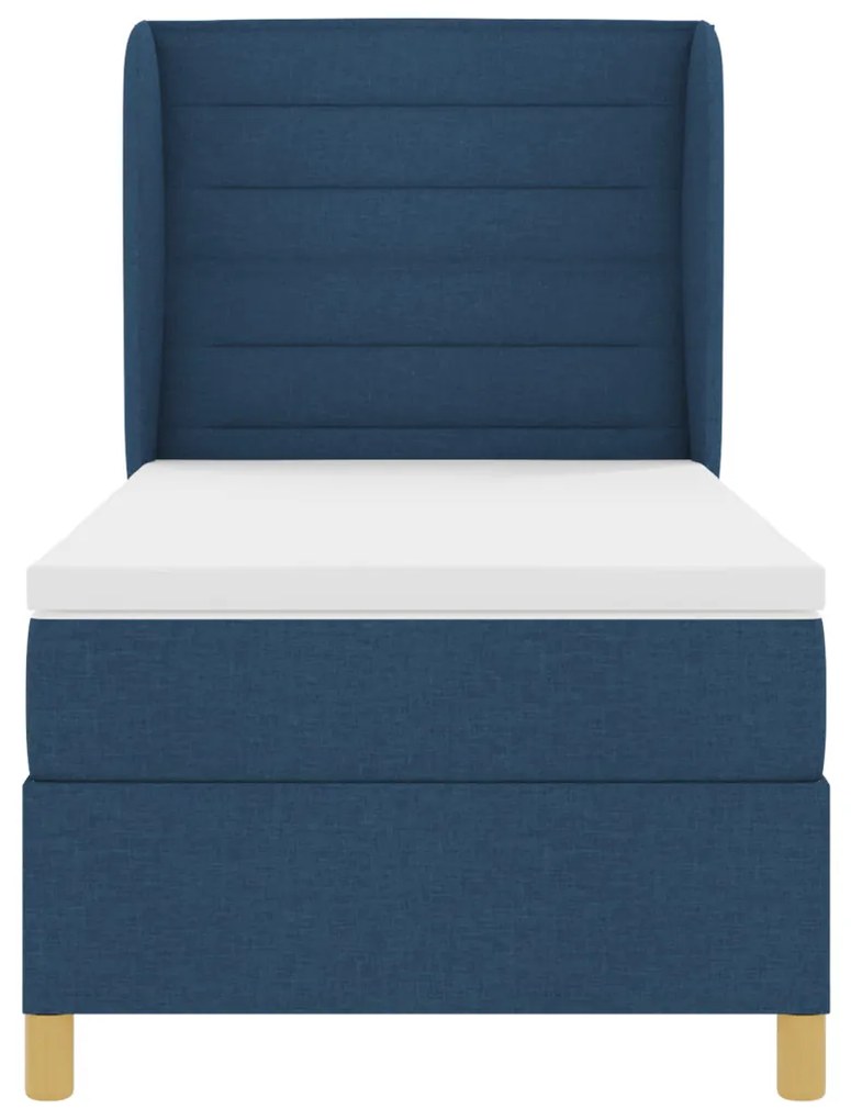 Boxspring Ágy Matrac Szettel Kék 100x200 cm Szövet