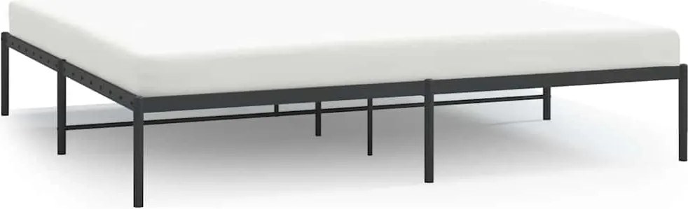 vidaXL fekete fém ágykeret 200 x 200 cm