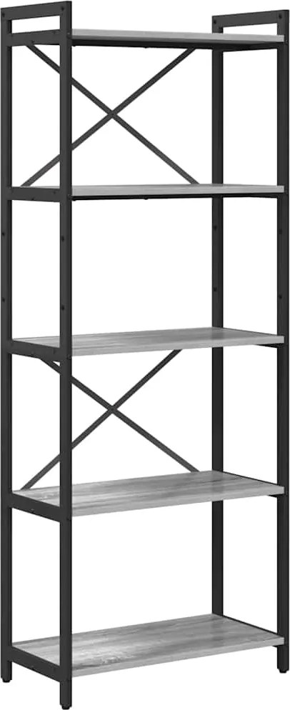 vidaXL Könyvespolc Szürke sonoma 60 x 30 x 155 cm Faanyag