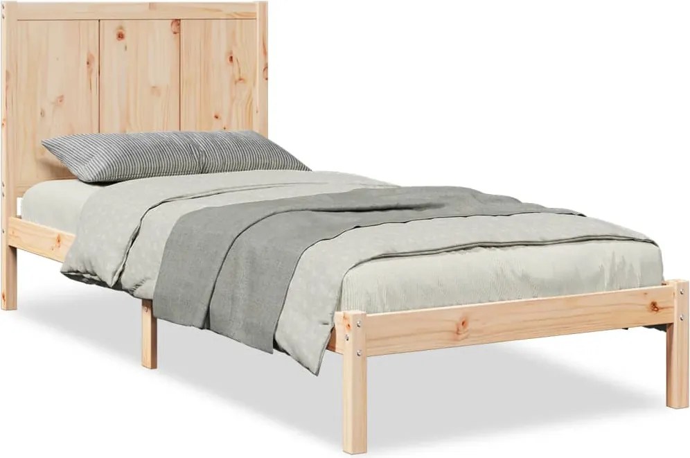 vidaXL tömör fa extra hosszú ágykeret matrac nélkül 100 x 210 cm