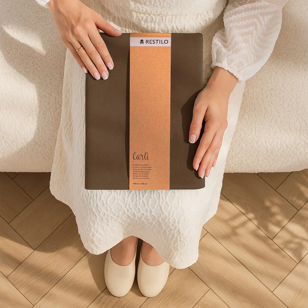 Barna dimout (részleges sötétítő) függöny 140x270 cm Carli – Restilo