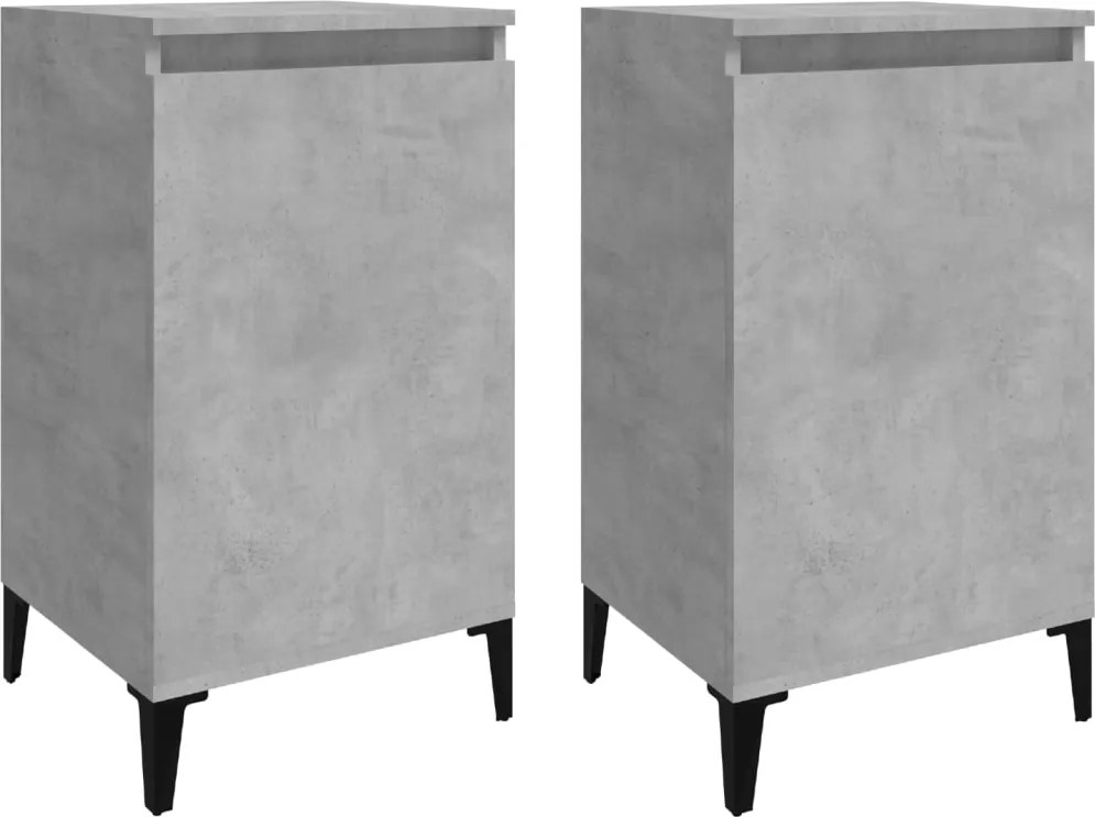 vidaXL 2 db betonszürke szerelt fa éjjeliszekrény 40x35x70 cm