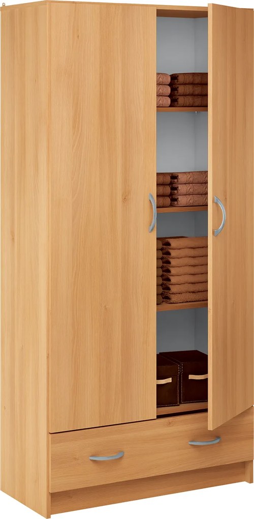 Polcos szekrény 2 ajtós + 1 fiókos BEST bükk - 
            bükkfa
          , 
            Laminált és mások
          , 
            168
          x
            38
          x
            82
          cm