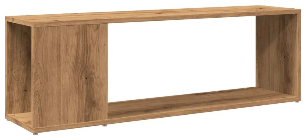 kézműves tölgy színű szerelt fa TV-szekrény 100x24x32 cm