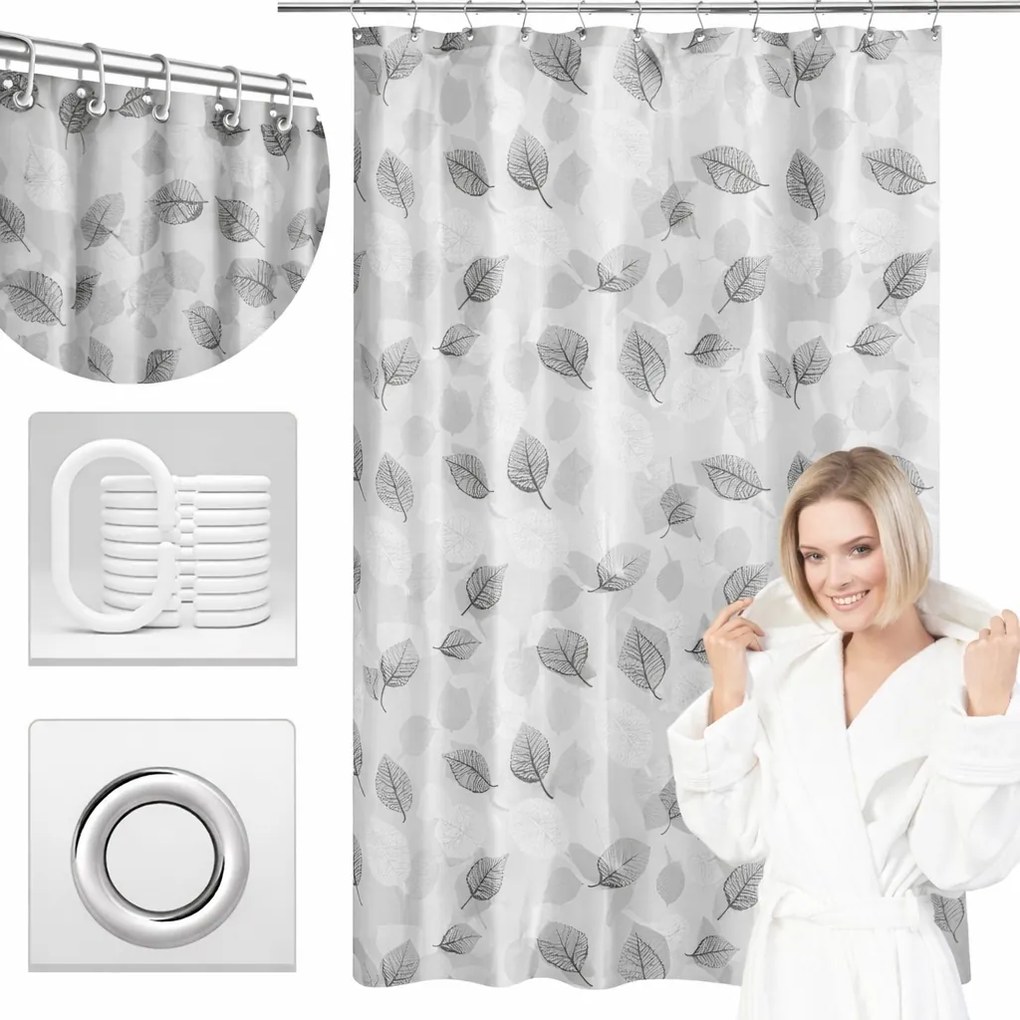 Zuhanyfüggöny 180X180 cm fürdőszoba kád zuhany kerekek