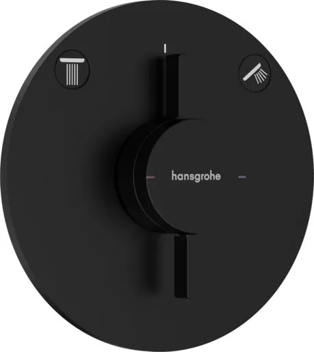 Hansgrohe DuoTurn S zuhany és fürdő csaptelep vakolat alatti rész nélkül matt fekete 75418670