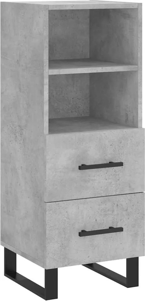 vidaXL betonszürke szerelt fa tálalószekrény 34,5 x 34 x 90 cm