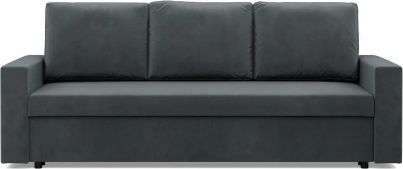 Zeus kanapéágy, bársony, bonell töltet, egyenes kartámasz, szürke