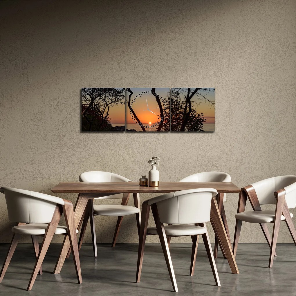 Napnyugta képe (órával) (90x30 cm)
