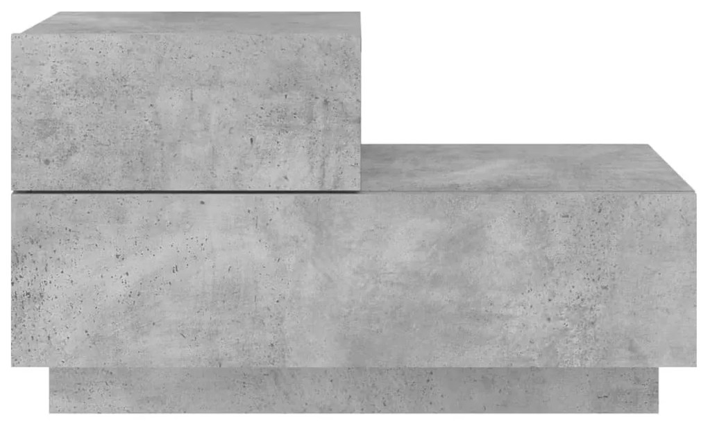 betonszürke éjjeliszekrény LED-fényekkel 70x36x40,5 cm