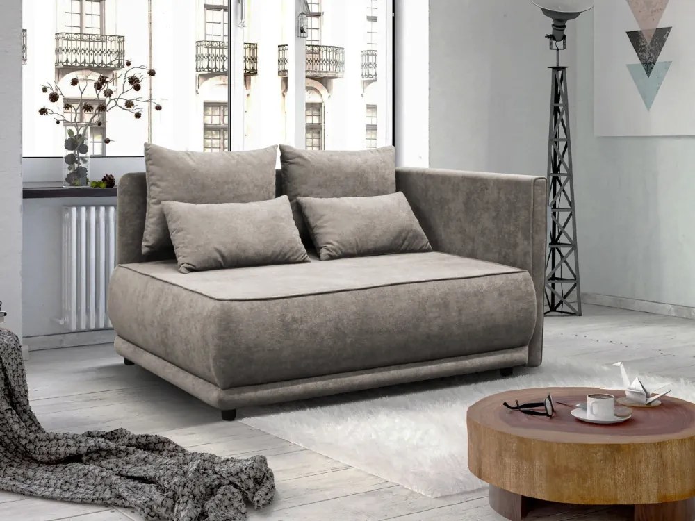 Kihúzható kanapé, bézsesszürke Taupe, jobbos, LIAMI