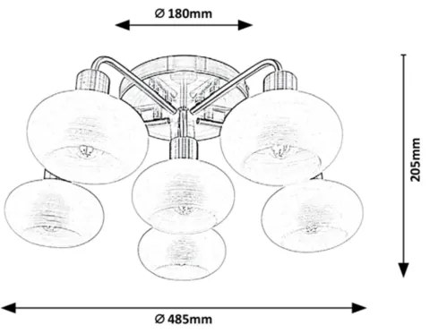 Rabalux - Felületre szerelhető csillár 6xE14/40W/230V