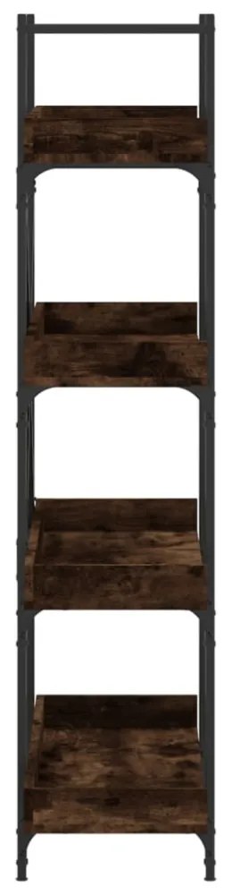 4 szintes füstös tölgy szerelt fa könyvespolc 100x33x145,5 cm