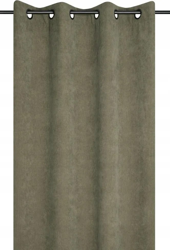 Készfüggöny Dandy 140x260 khaki vastag kordbársony Boho retro