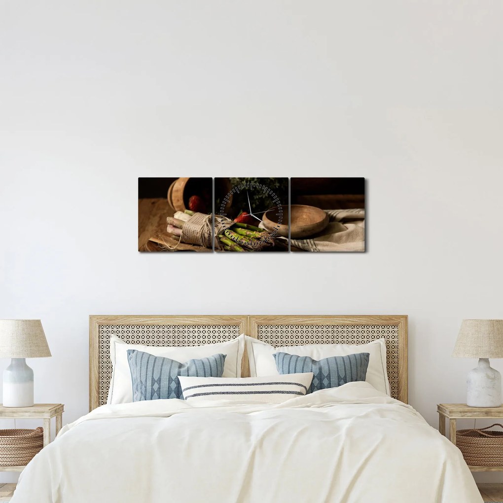 Spárga az asztalon képe (órával) (90x30 cm)