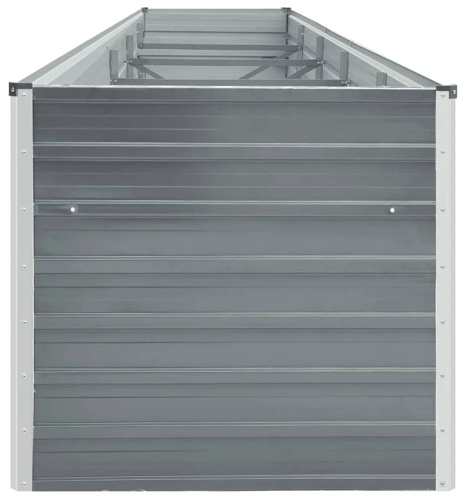 Szürke horganyzott acél kerti magaságyás 400 x 80 x 45 cm