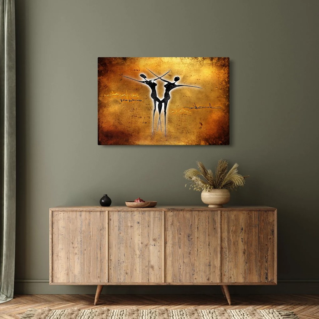 Festmény képe egy táncoló párról (90x60 cm)