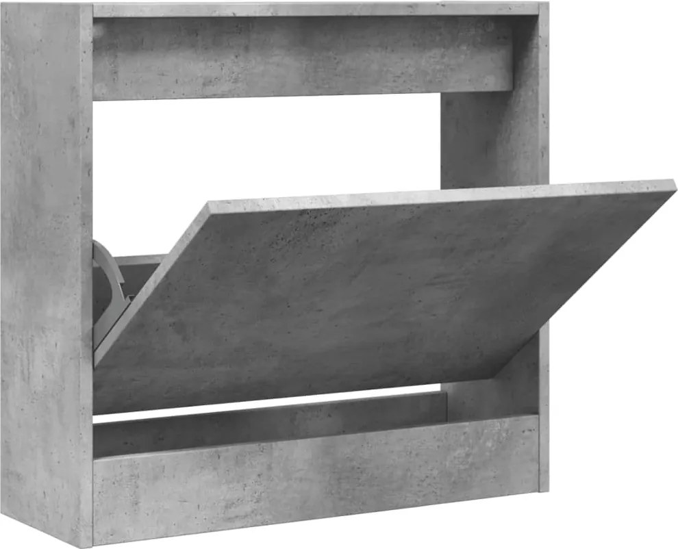 vidaXL betonszürke szerelt fa cipőszekrény 60 x 21 x 57 cm