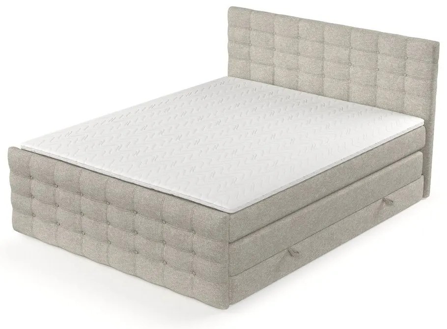 Bézs ágyneműtartós boxspring ágy 160x200 cm Blend – Maison de Rêve