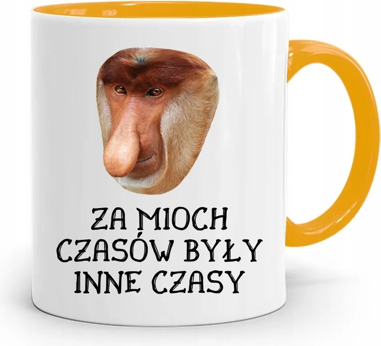 Sárga Bögre Hordozó Janusz Az Én Időmben... fényképes nyomattal